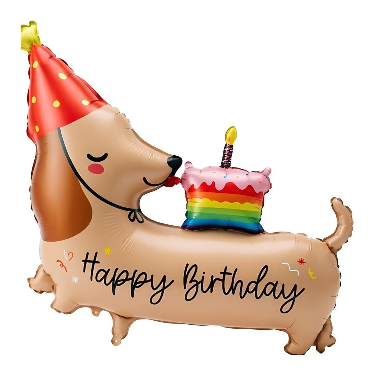 Globo Foil Perro Salchicha Happy Birthday 94 x 63 cm