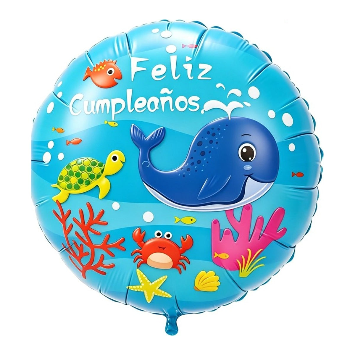 Globo Foil Ballena Feliz Cumpleaños 45 cm