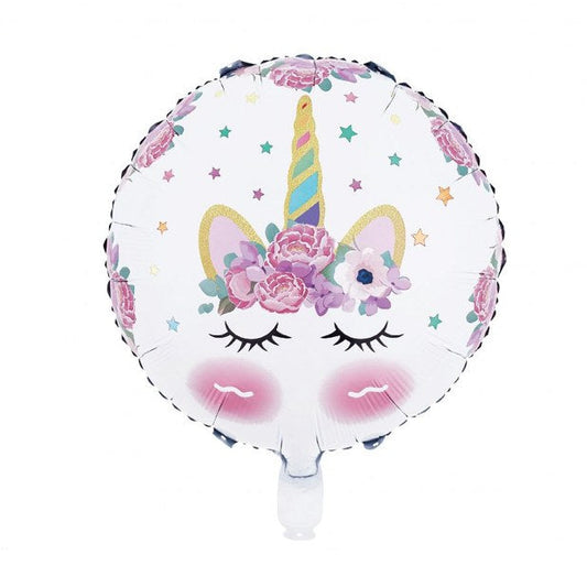 Globo Foil Redondo Unicornio 45 cm (18")