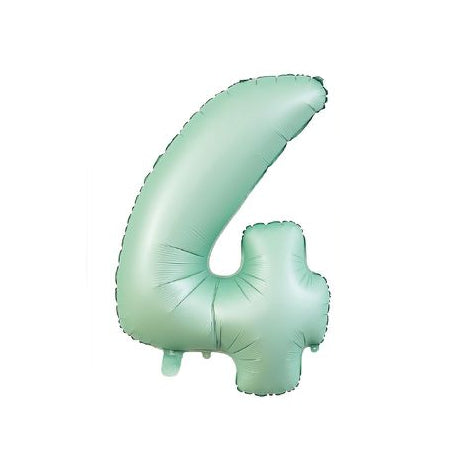 Globo Foil Número Aluminio 80cm (32") Verde Menta Mate