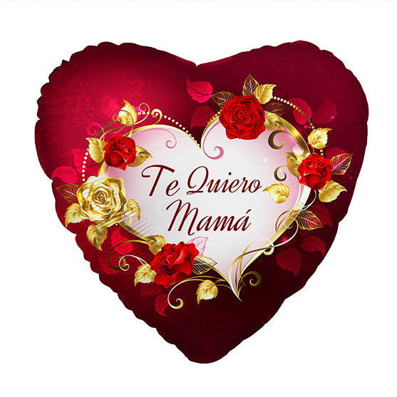 Globo Foil Corazón Rosa Burdeos Día de la Madre 43cm