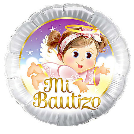 Globo Foil Bautizo Ángel 46cm Niño/Niña