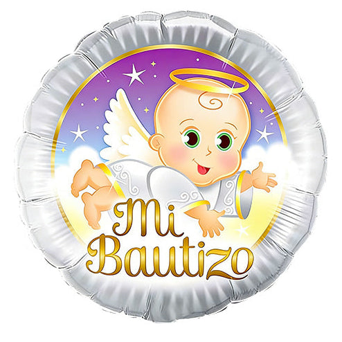 Globo Foil Bautizo Ángel 46cm Niño/Niña