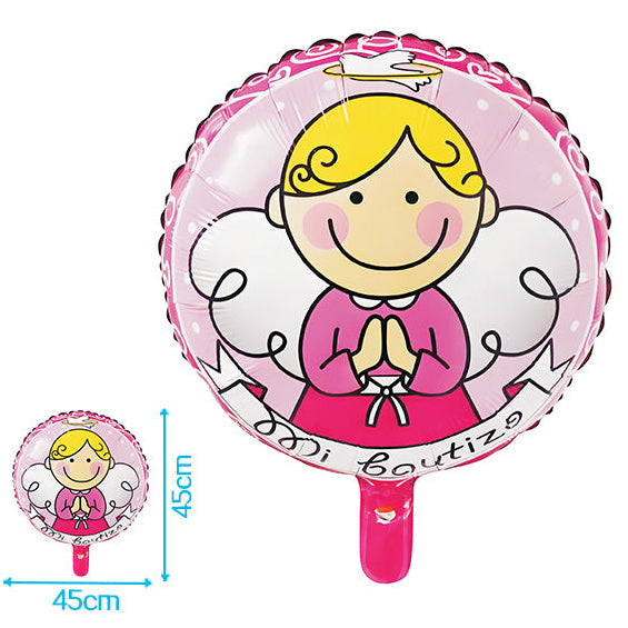 Globo Foil Bautizo Ángel 46cm Niño/Niña