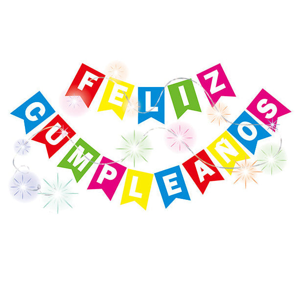 Guirnalda Feliz Cumpleaños con Luces 3,4m