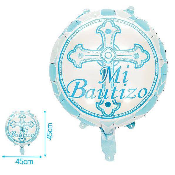 Globo Foil Bautizo Cruz 46cm Niño/Niña