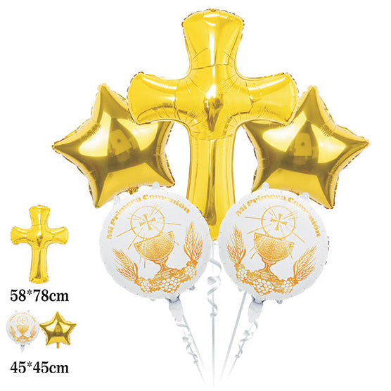 Set Globos Primera Comunión 5 Uds