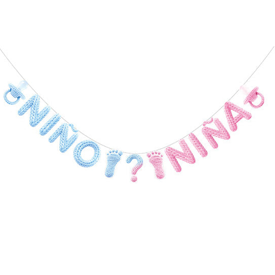 Guirnalda Gender Reveal Rosa y Azul 3,4m