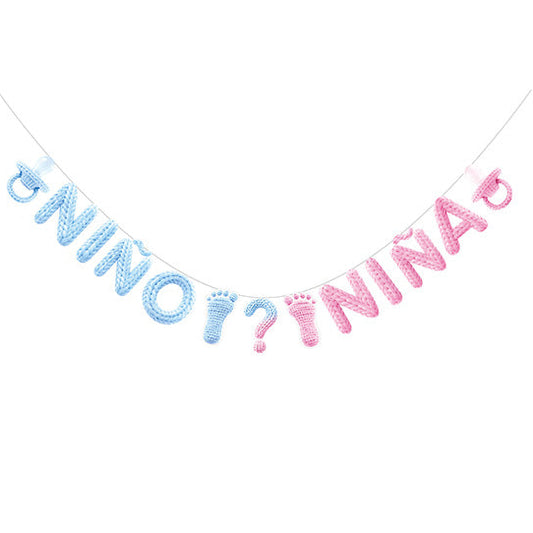 Guirnalda Gender Reveal Rosa y Azul 3,4m