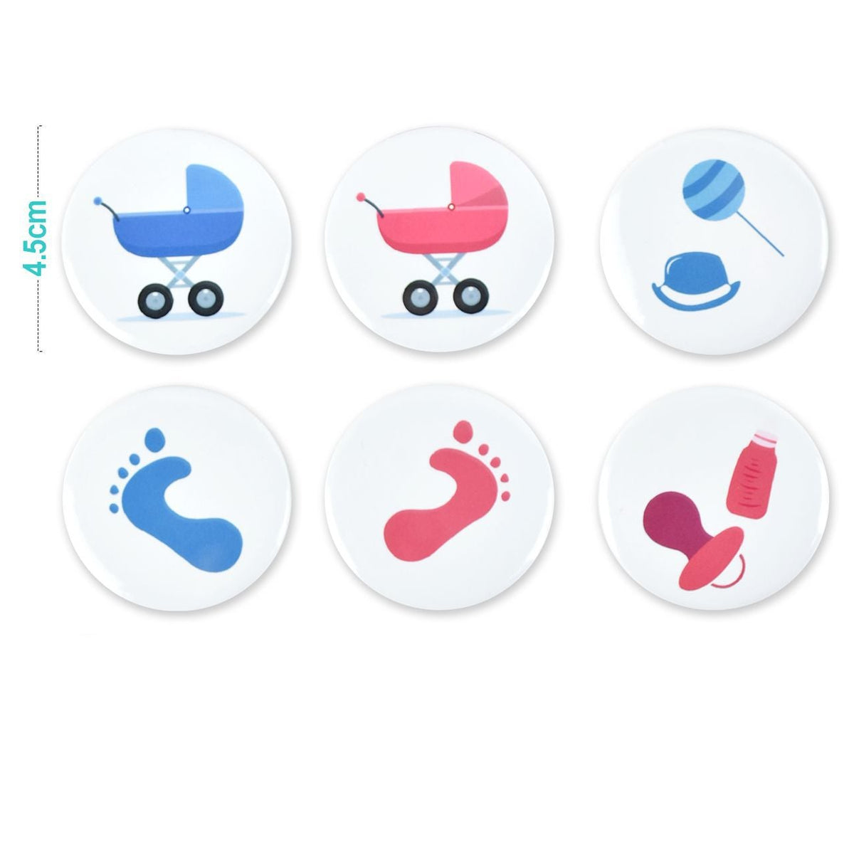 Pines Baby Shower 4,5 cm 6 uds