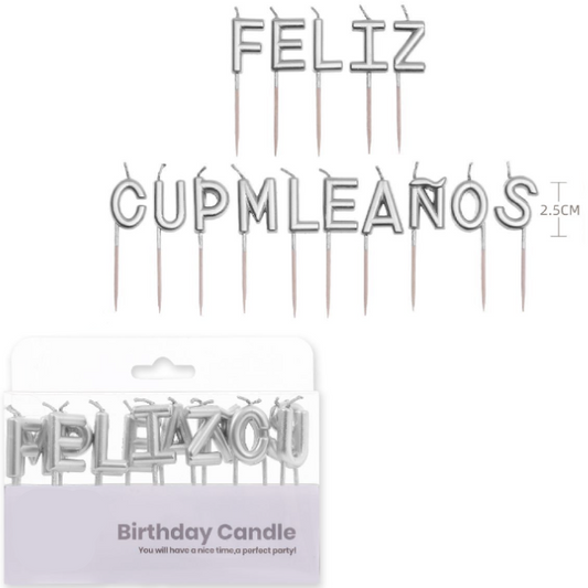 Vela Feliz cumpleaños alfabeto