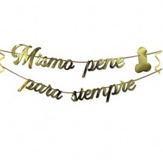 Guirnalda Mismo Pene Para Siempre Purpurina Oro 3m