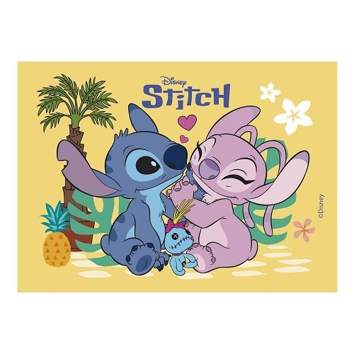 Oblea Comestible Stitch & Angel para Tarta | deKora A5 14,8x21cm