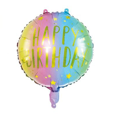 Globo Foil Redondo Happy Birthday 45 cm