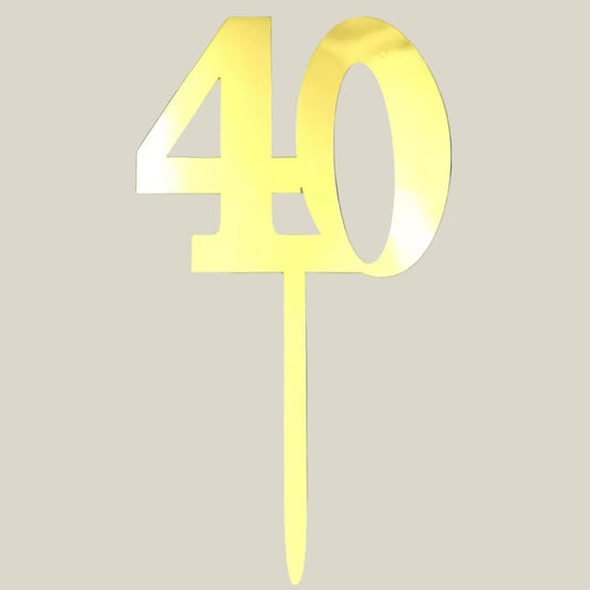 Topper Acrílico Número 40 Dorado