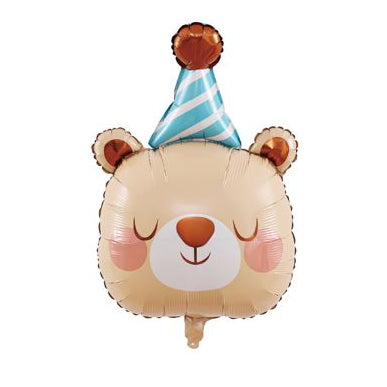 Globo Foil Oso con Gorro de Cumpleaños 54×80 cm