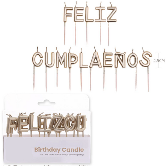 Vela Feliz cumpleaños alfabeto