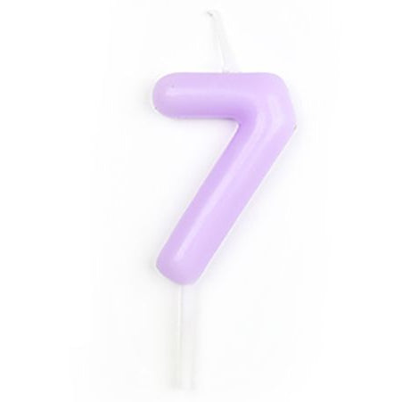 Vela Número Cumpleaños Morado Pastel 6 cm