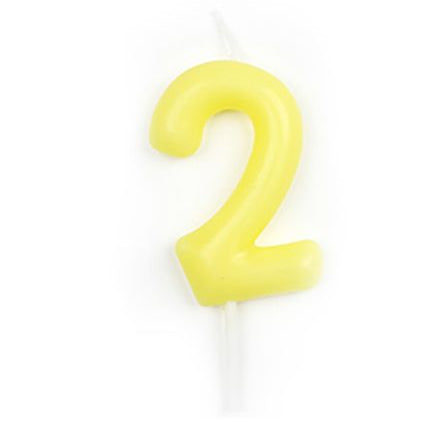 Vela Número Cumpleaños Amarillo Pastel 6 cm