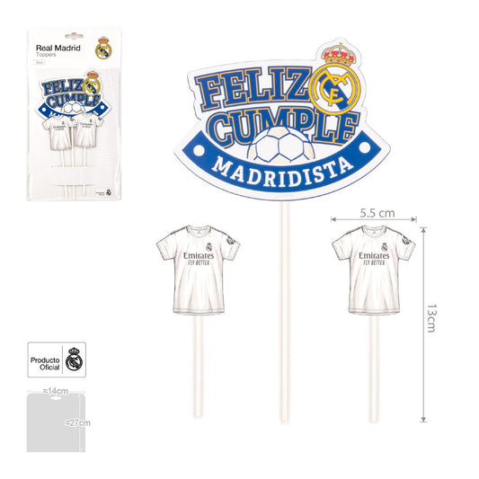 Topper Feliz Cumple Real Madrid 3uds