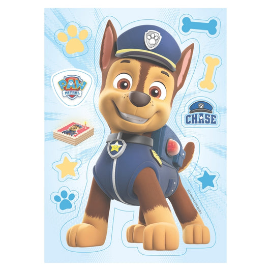 Oblea Comestible Paw Patrol Chase para Tarta | deKora 14.8x21cm