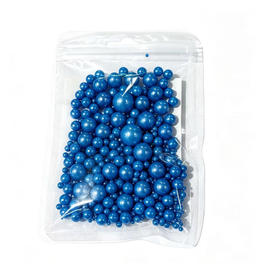 Perlas de azúcar azul oscuro mixtas para decorar tartas 50g