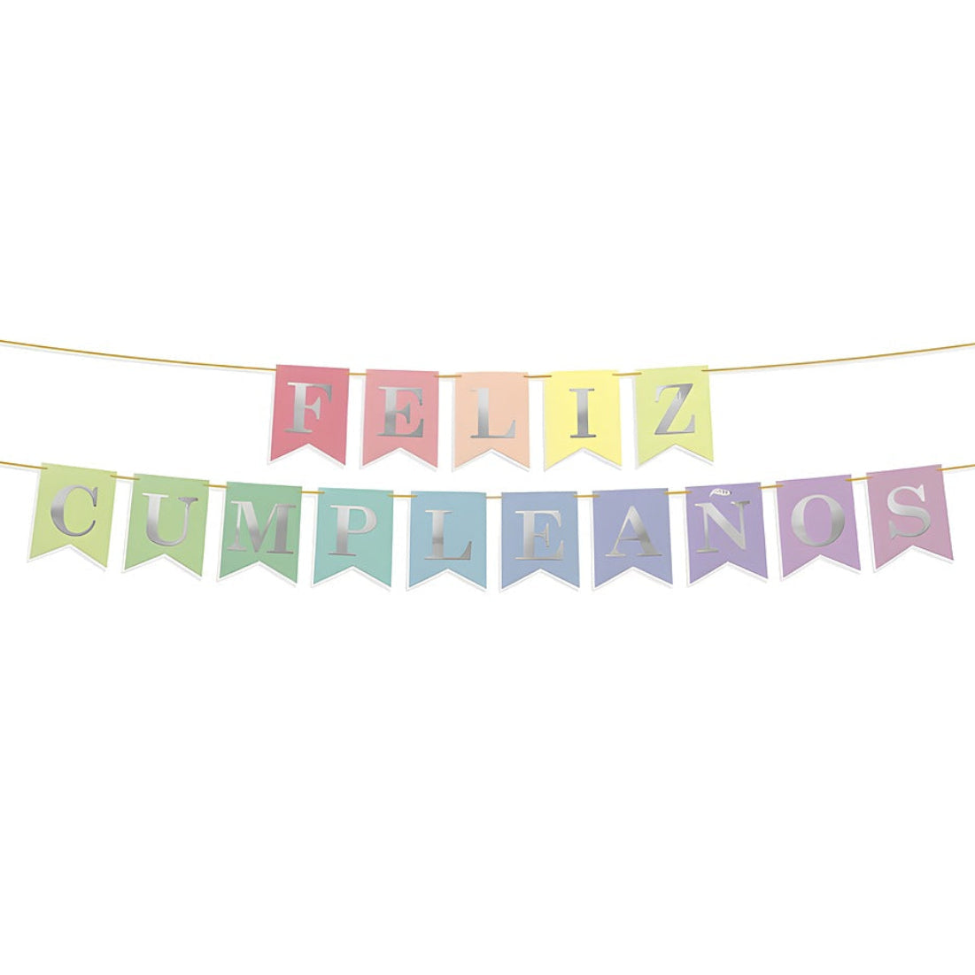 Guirnalda Banderines Feliz Cumpleaños Tonos Pastel 4 m