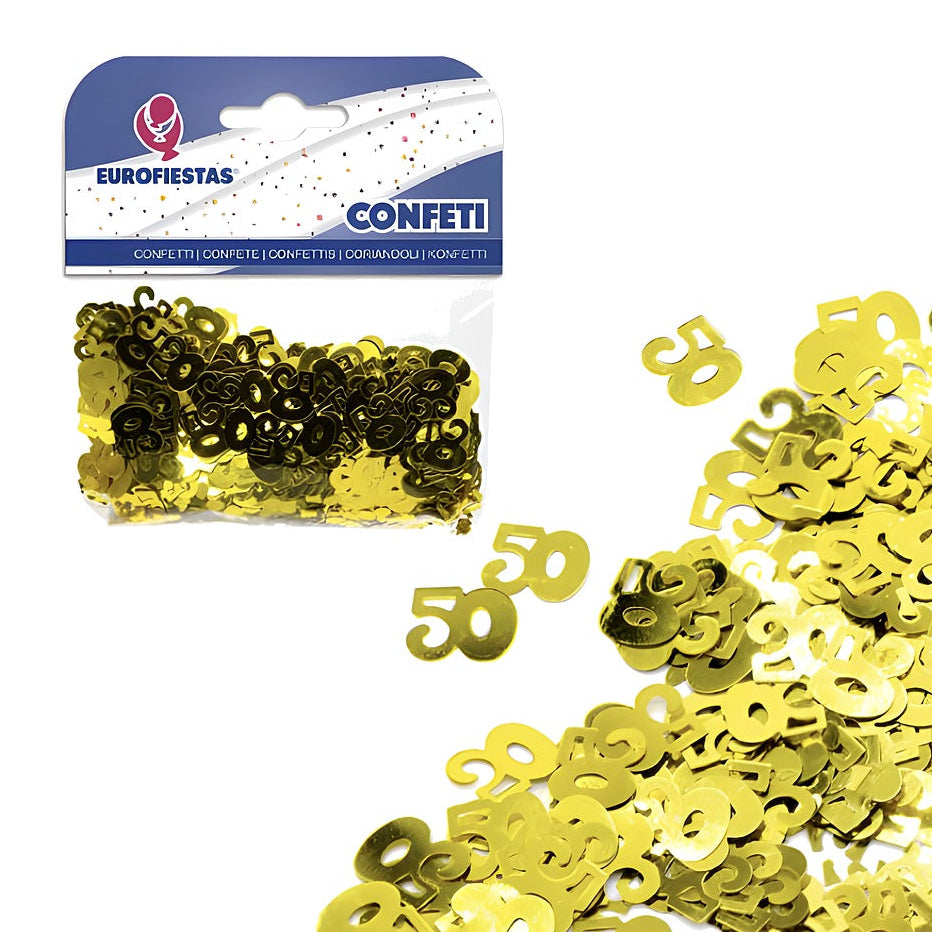 Confeti Brillante Número Oro 20 g 50