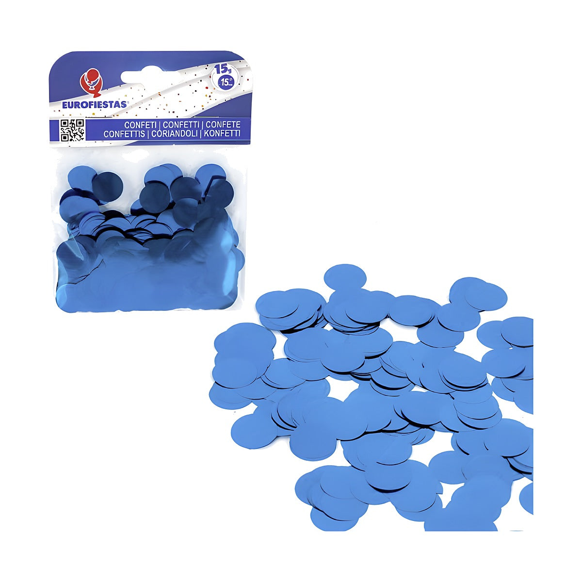 Confeti Metalizado Redondo 15 mm 15 g Azul