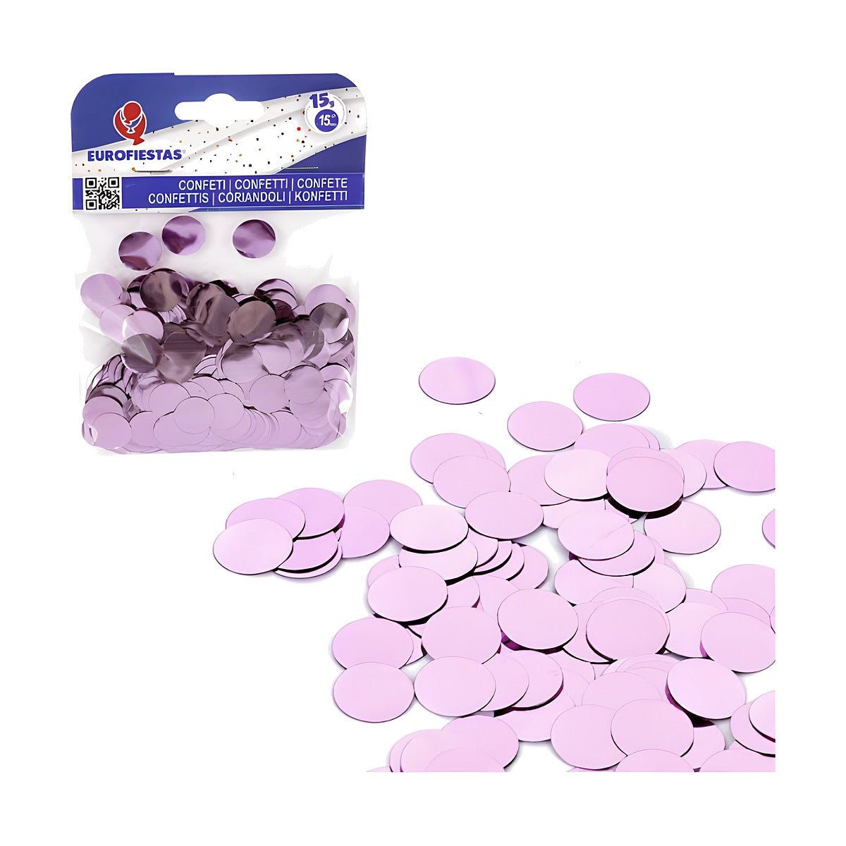 Confeti Metalizado Redondo 15 mm 15 g Rosa