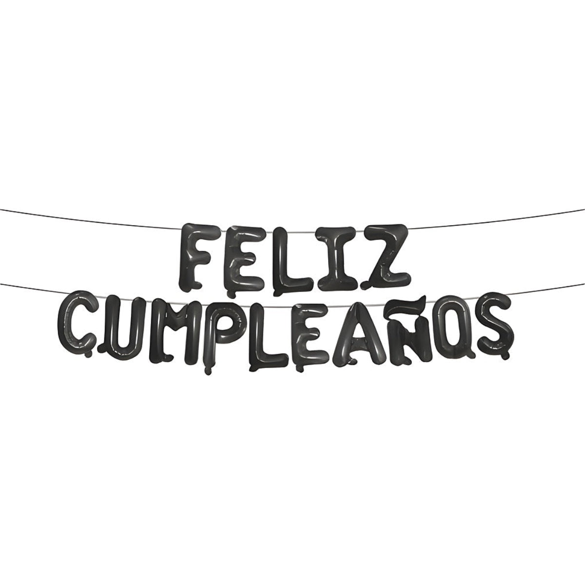 Set Globos Foil Letras 'Feliz Cumpleaños' 40 cm Negro