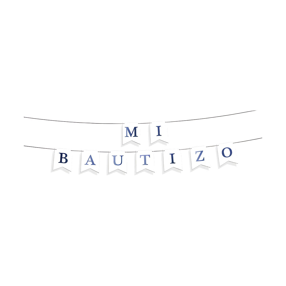 Guirnalda Banderines Mi Bautizo letras azules