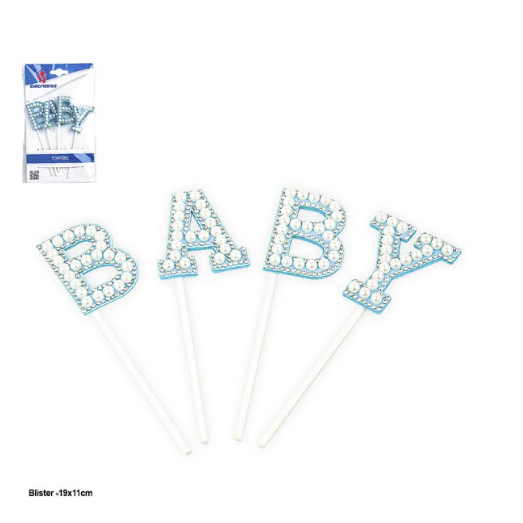 Toppers Letras BABY con Perlas 4 uds