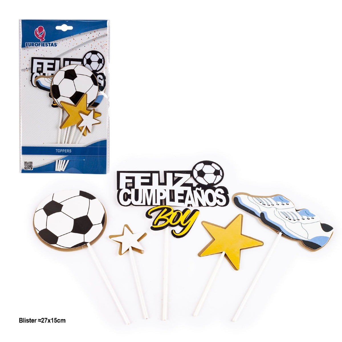 Set Toppers Feliz Cumpleaños Fútbol «Boy» 5 uds