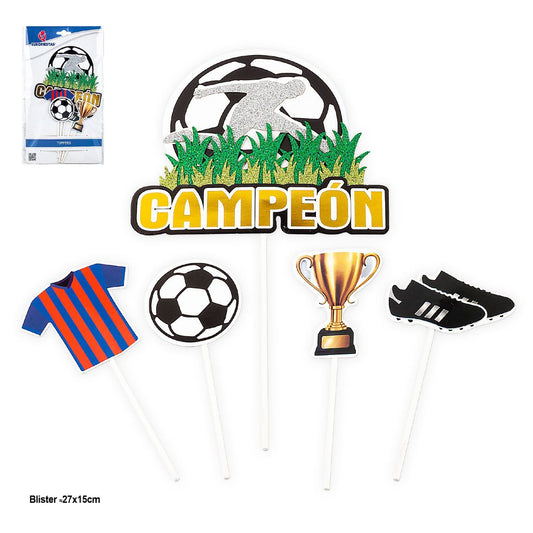 Set Toppers Campeón Fútbol 5 uds