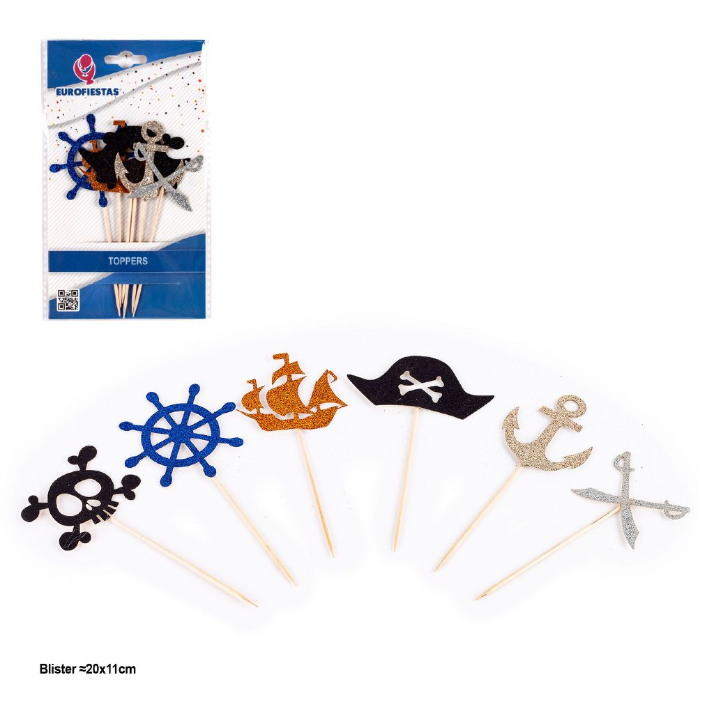 Set Toppers Piratas 6 uds