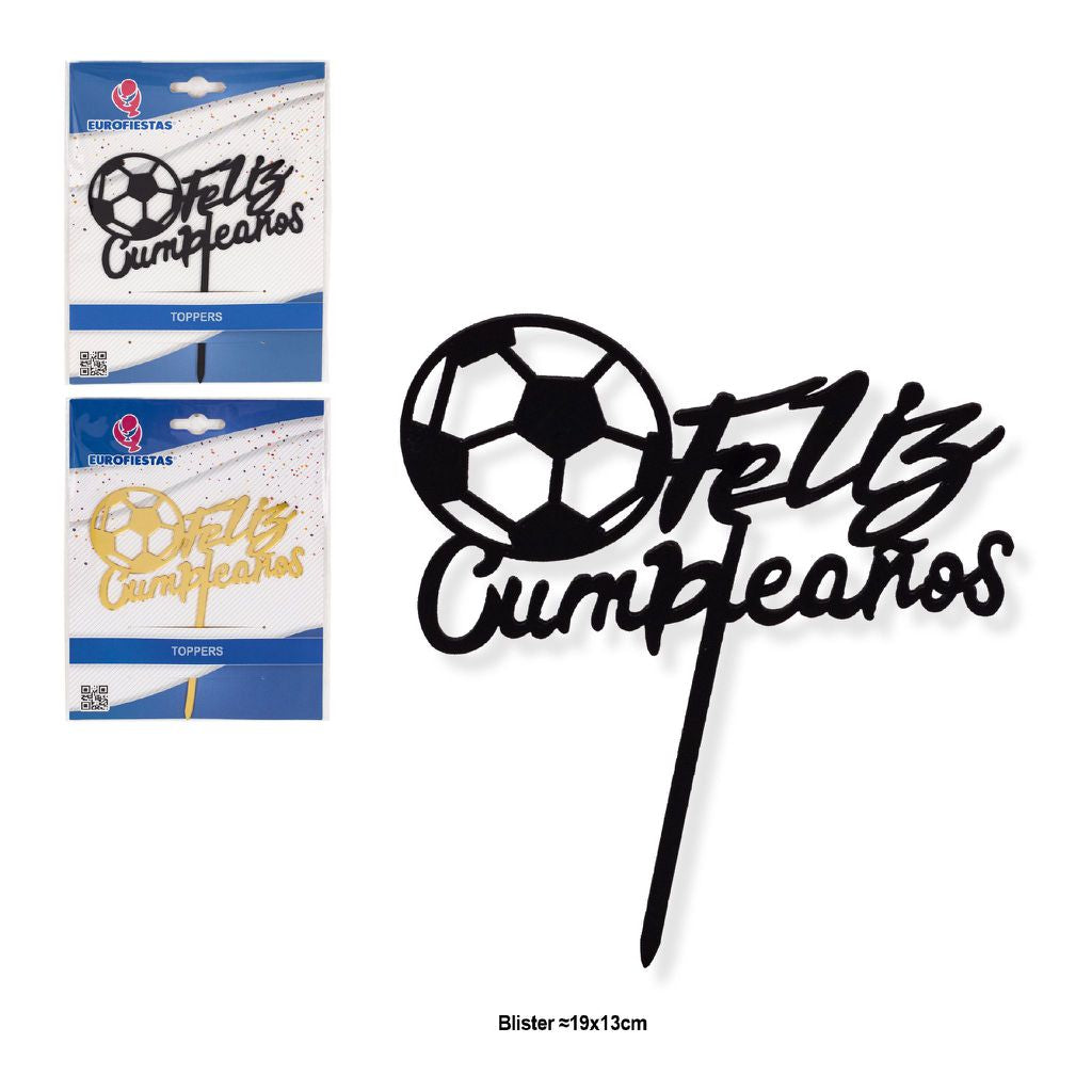 Topper Feliz Cumpleaños Balón de Fútbol