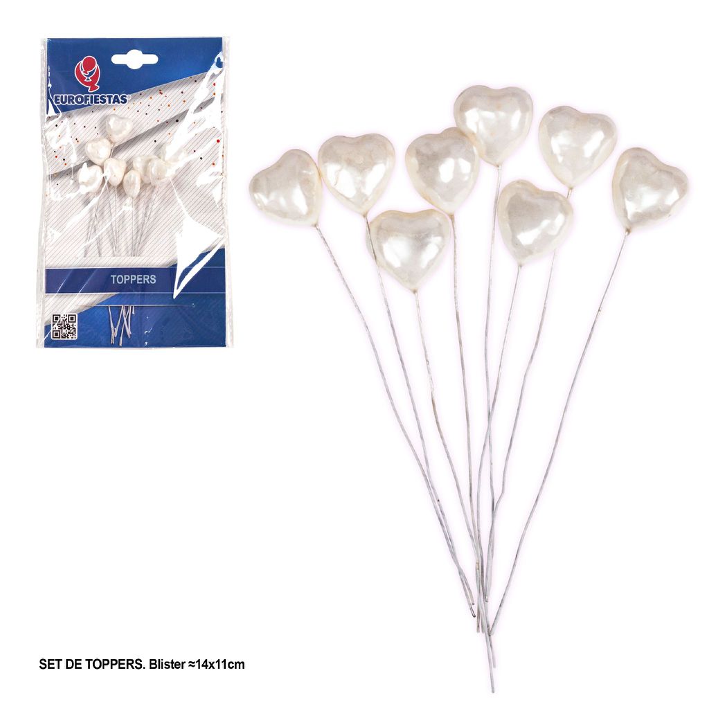 Set Toppers Corazones 8 uds