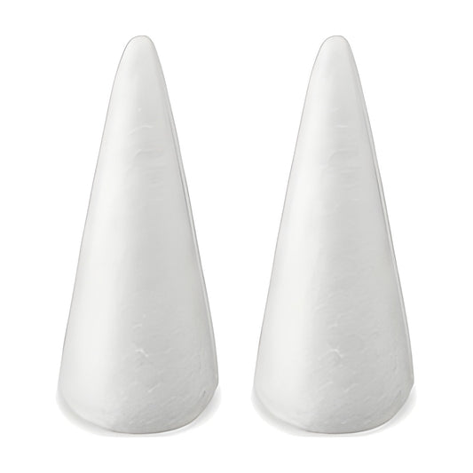 Cono de Poliestireno Blanco (Porexpan) para Manualidades 10 cm (2 uds)
