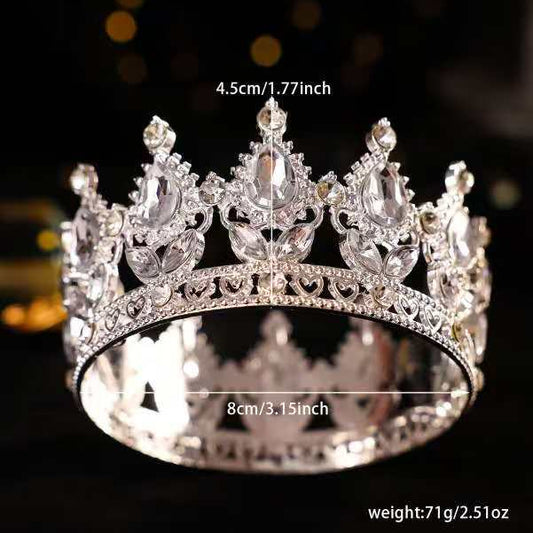 Corona de diamantes de imitación barroca de lujo 4.5cm*8cm