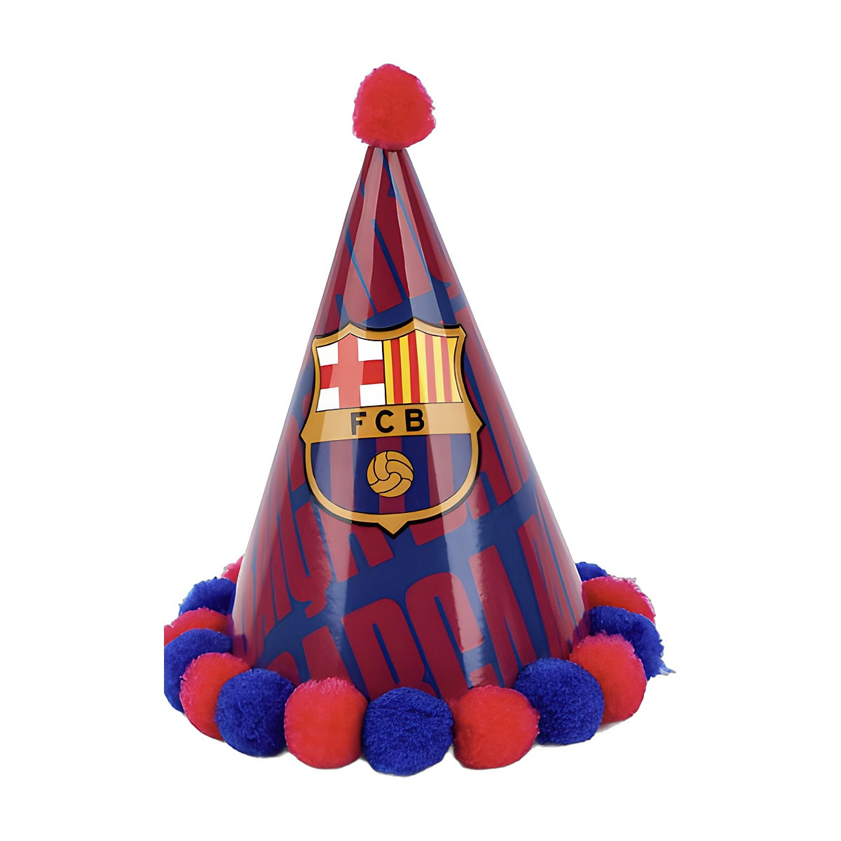 Gorro Fiesta FC Barcelona Trama Barça con Pompones 20 cm