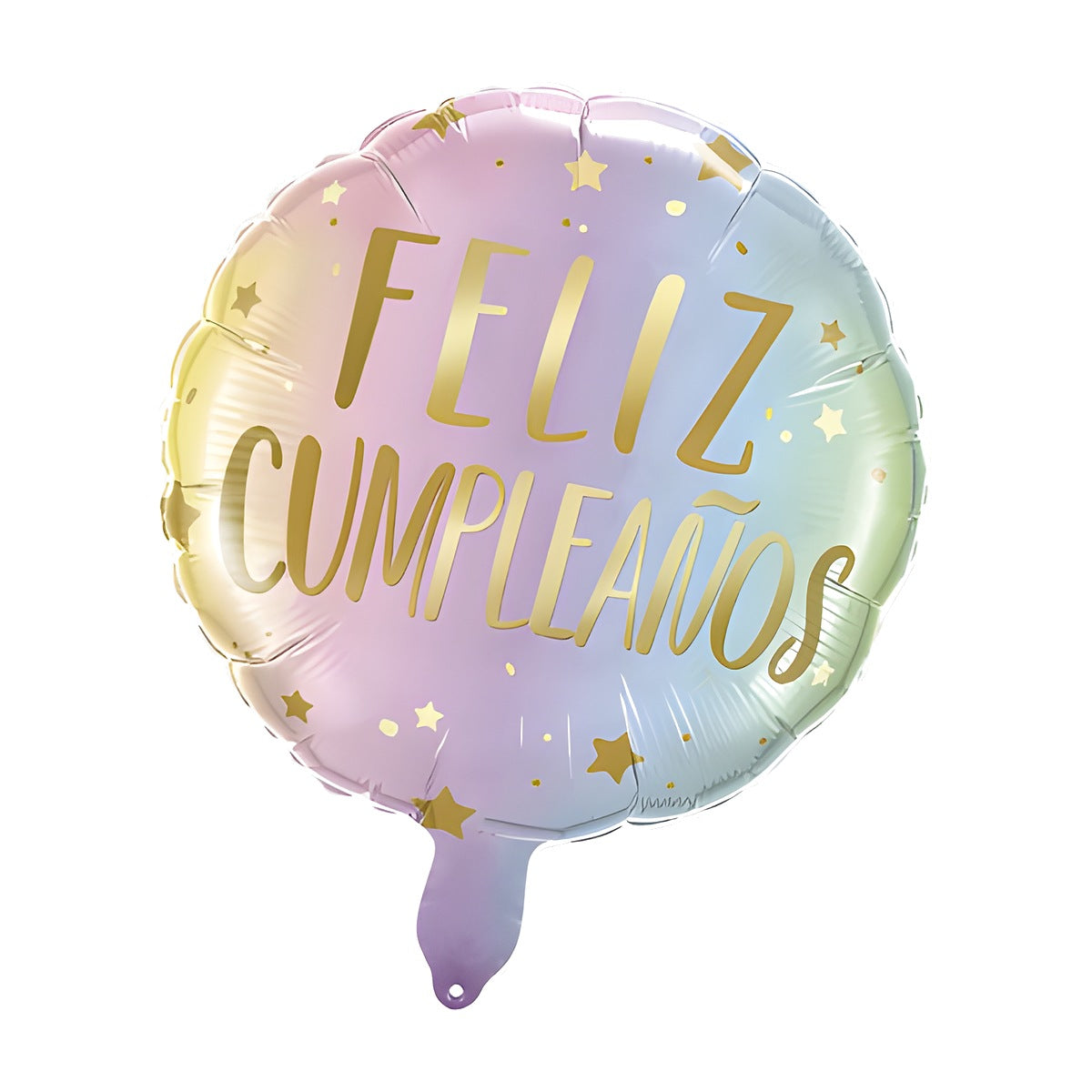 Globo Foil Redondo Feliz Cumpleaños Dorado Pastel 45 cm