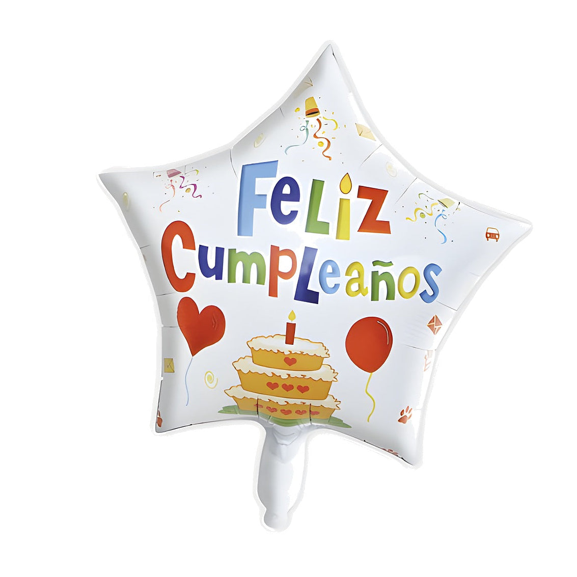 Globo Foil Estrella Feliz Cumpleaños Tarta 45 cm