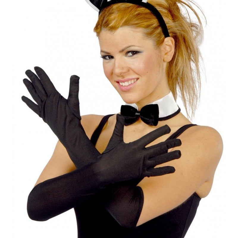 Guantes Largos Negros 44 cm Disfraz Halloween Carnaval Adulto
