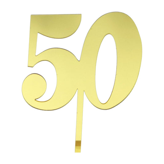 Topper Acrílico Número 50 Dorado
