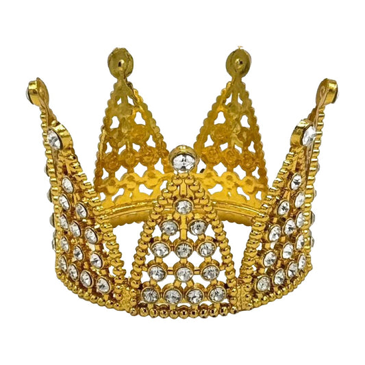 Decoración Tartas Corona con Diamantes 7,5 cm - Oro