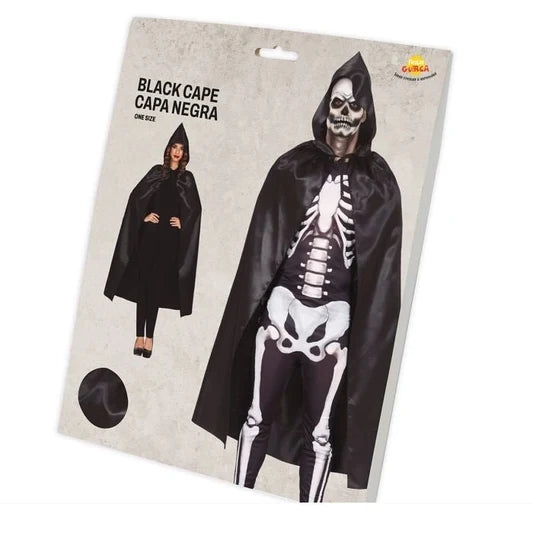 Capa Negra Brillante para Halloween