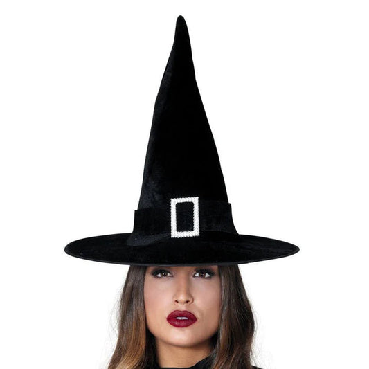 Sombrero de Bruja de Halloween de Terciopelo Negro