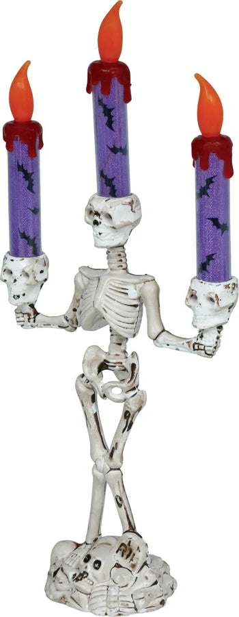Portavelas Esqueleto con Luz 35 cm para Halloween