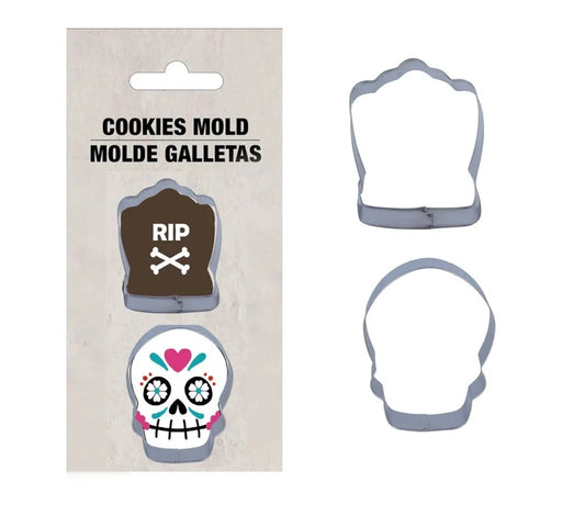 Moldes para Galletas de Halloween Calavera y Lápida